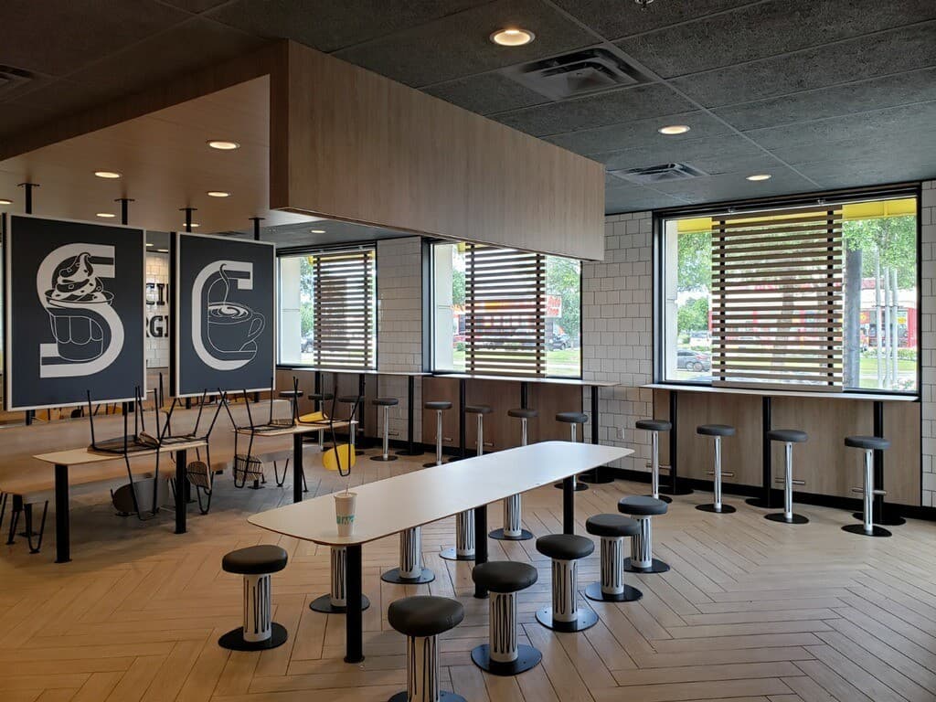 Remodeled dining room at McDonald’s Post Oak, Houston