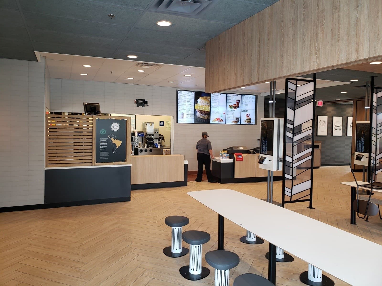 Completed commercial restaurant interior at the McDonald’s Post Oak location
